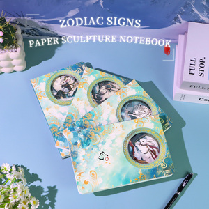 Signos del zodiaco chino A5 Bloc de notas 12 animales papel tallado ahueca hacia fuera papel artesanía Tapa dura 3D cuaderno para Bloc de notas promocional - Product Image 4