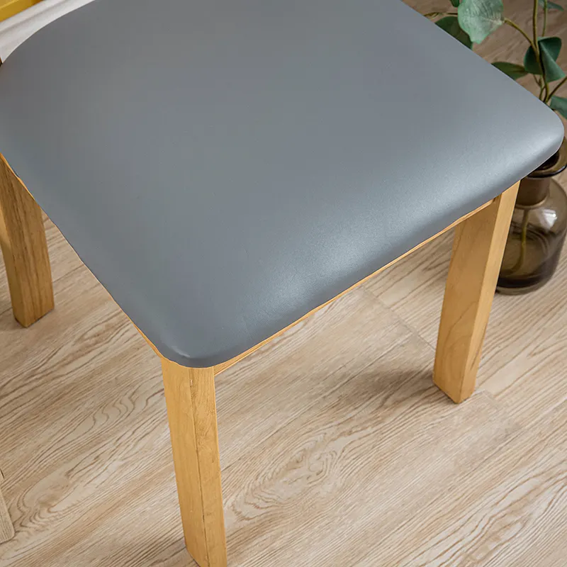 Fundas de asiento de silla de oficina impermeables de cuero PU para comedor fundas de asiento de silla extraíbles proteger