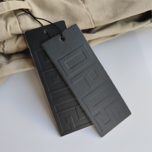 <strong>Custom</strong> <strong>Printed</strong> Embossed hang <strong>Tag</strong> Black Cardboard Coated Paper Swing Ticket <strong>Tag</strong> Label with <strong>String</strong> for Clothing