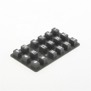 Teclado de goma personalizado 3x4 grabado láser serigrafía teclado de silicona con pastillas conductoras de carbono - Product Image 2