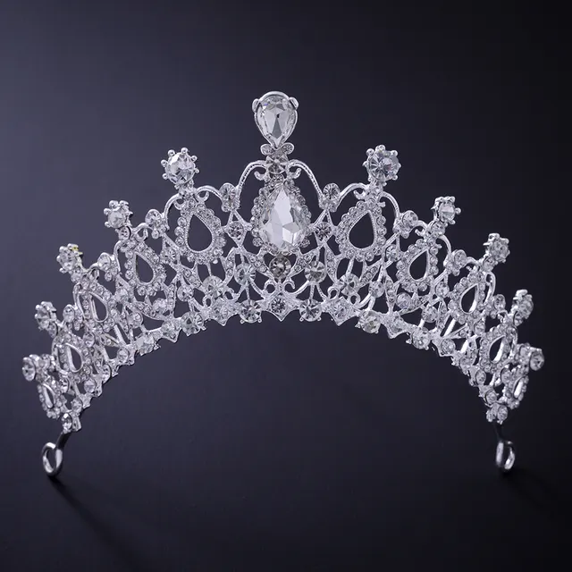 Corona de reina de diamantes de cristal dorado, Tiaras de novia variadas, accesorios de joyería para el cabello de boda