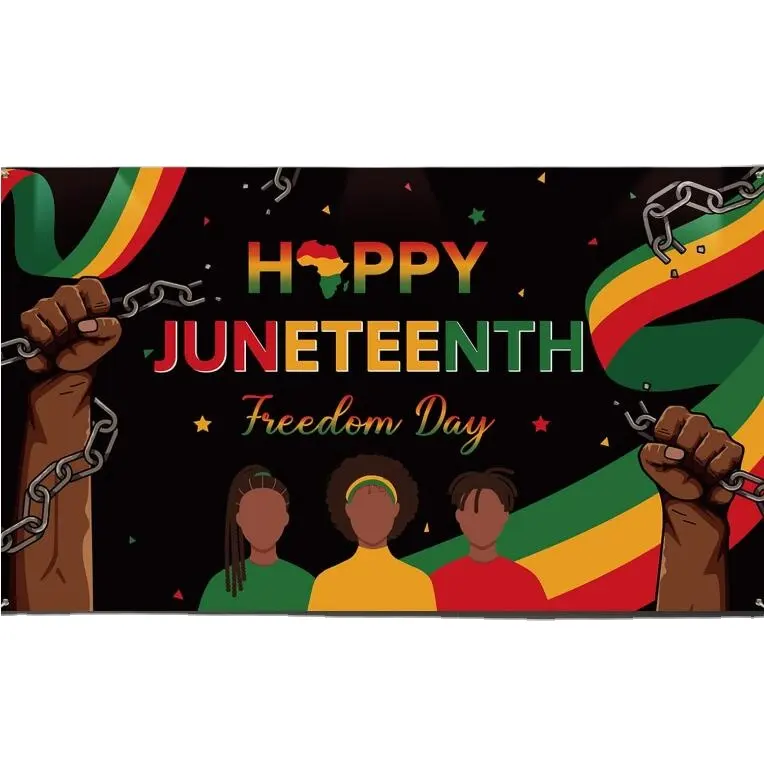 43.3x72.8 Inch 1865 June Nineteenth Freedom Day Happy Juneteenth Background Backdrop Banner for African American