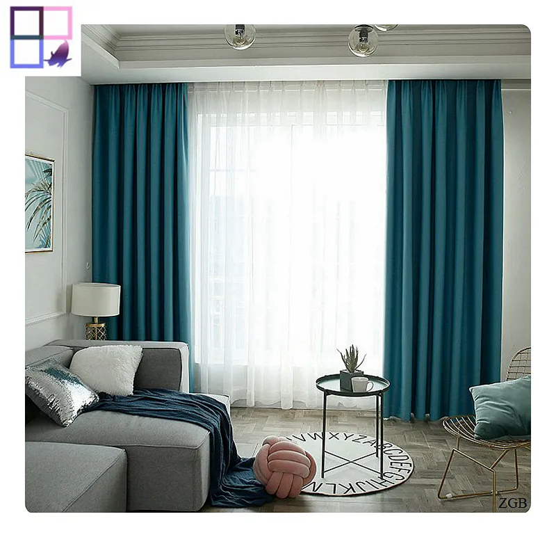 Cortina de tela opaca para ventana, cortina clásica de alta calidad para hotel