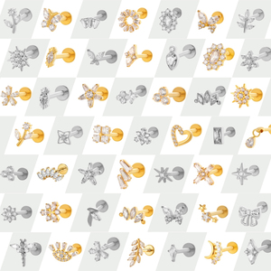 Toptan ASTM F136 G23 titanyum Piercing takı zirkon sarmal küpe Tragus kulak Labret kıkırdak Septum vücut Piercing takı - Product Image 2