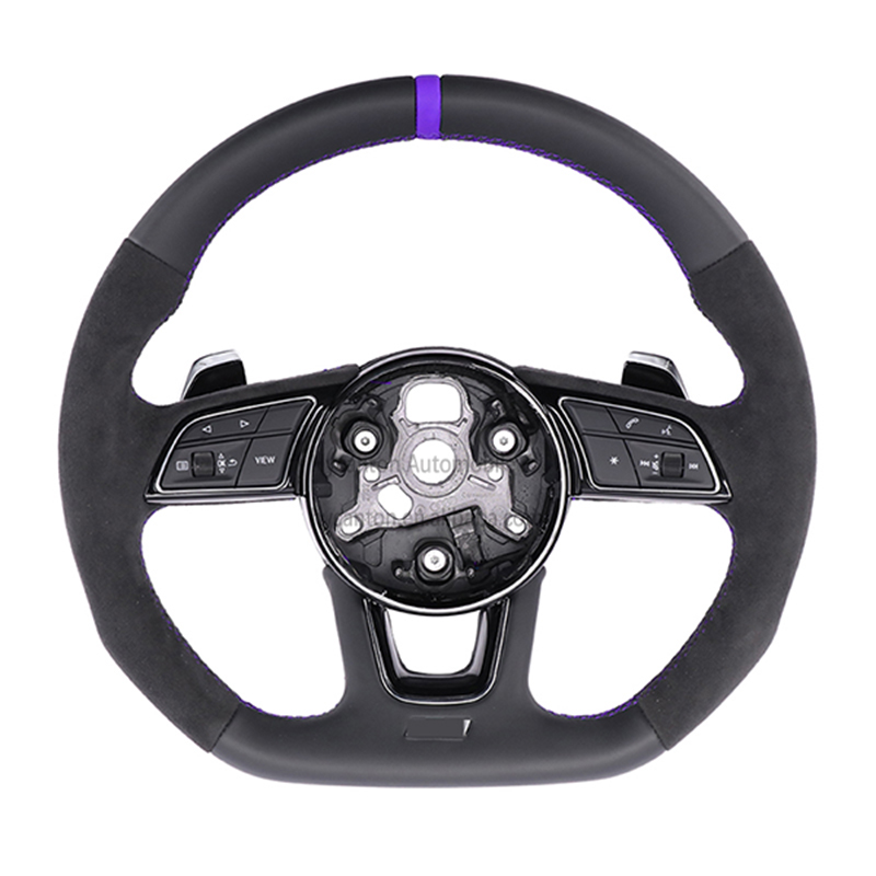 Alcantara+flat bottomed+Purple stitching