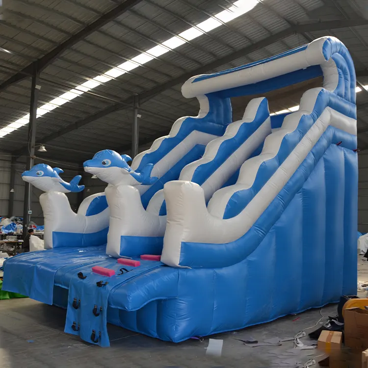 Marco piscina agua nuevo diseño Pvc doble Doctor delfín tobogán inflable
