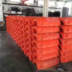 Flotador de tubo de dragado medio ensamblado con proceso de rotomoldeo al por mayor con manguera de pluma de contención flotante para operaciones de dragado - Product Image 3