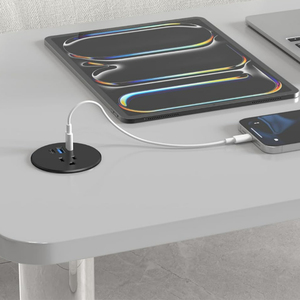JOYE嵌入式家具书桌电源索环迷你圆形索环插座，带USBA + usb-c/内置台式美国电源插座插座 - Product Image 5