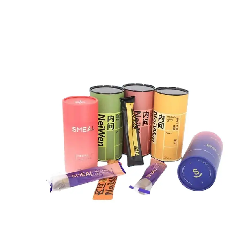Biologisch abbaubare Karton Kosmetik behälter Gewürz Einzelhandel Salz Kraft papier Tube Box für Süßigkeiten Kleidung T-Shirt Verpackung