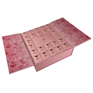 Özel Logo Advent takvim kutusu noel kozmetik geri sayım hediye kutusu 24 çekmeceler makyaj Advent takvim kutusu kostüm 24 gün pembe - Product Image 4