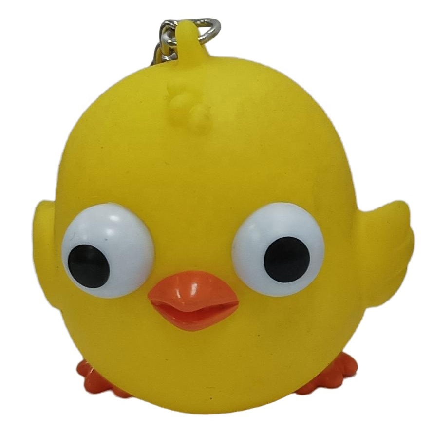 促销礼品3D挤眼钥匙扣，Pvc眼袋鸟形钥匙扣 - Product Image 1