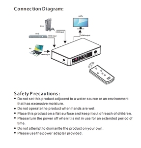 Compatible con HDCP2.2 4K x 2K @ 60H switch HDMI 3 puertos en 1 salida HDMI Switch 3X1 con control remoto IR - Product Image 5