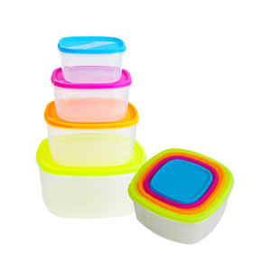 Contenedor de comida con tapa, juego de almacenamiento de alimentos anidados rectangulares de plástico, fiambrera - Product Image 1