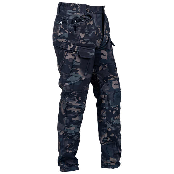Outdoor Pants Men's Soft Shell Pants Warm Casual Cargo Pants Plus Fleece Thick Hiking Trousers