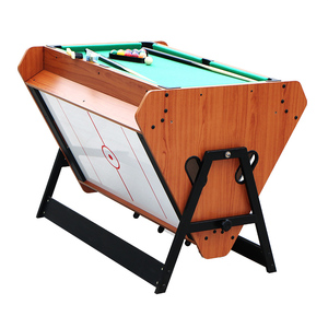 サッカーとエアホッケーゲームを備えたプレミアム3in1回転マルチゲームビリヤードビリヤード台