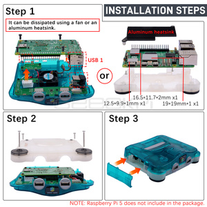 GeeekPi Raspberry Pi 5 Retro flag 64Pi CASE für RPI 5 mit Aluminium-Kühlkörper-Netzschalter - Product Image 6