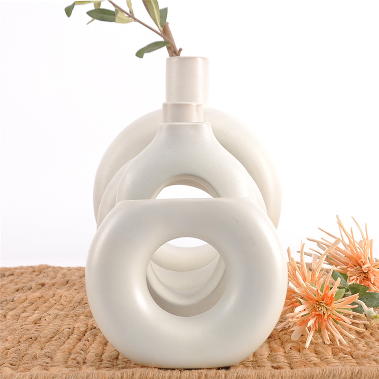 White ceramic vases nordic minimalism style decoration for centerpieces kitchen office vase decoration for home