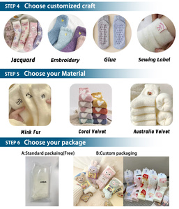 Vớ len tùy chỉnh, viền thẳng, nhuộm màu đồng bộ, chống trơn trượt, giữ nhiệt, thêu hình trái tim - Product Image 5