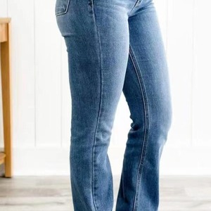 欧美弹力女靴剪裁牛仔裤加大码服装喇叭裤休闲女裤修身牛仔牛仔裤