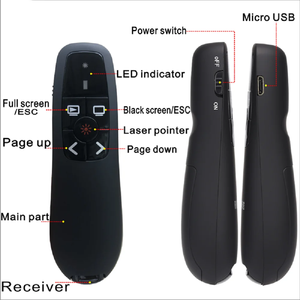 Wireless Presenter mit Laserpointer Red Pointer 2-in-1-Fernbedienung USB Typ C Presentation Clicker Anwendbar - Product Image 4