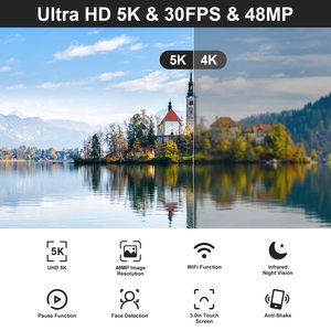 5Kビデオカメラ3.0インチIPSスクリーンハンドヘルドHDVビデオカメラCMOSセンサーSDカードメモリ - Product Image 6