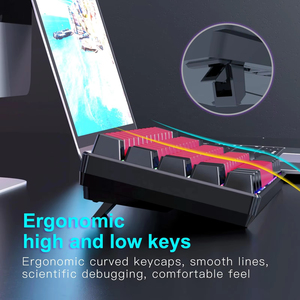 Teclado mecánico con cable de diseño compacto 60% clásico, varias luces deslumbrantes, 61 teclas, interruptor azul, teclado para juegos de ordenador de