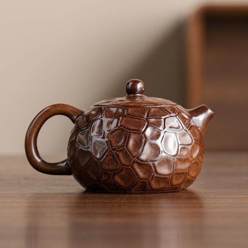 Stone crack-crab yellow glaze xishi pot