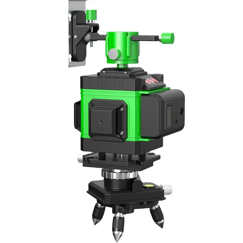 Поперечный луч 4d зеленый автоматический лазерный уровень 16 линий 360 горизонтальный электронный oem цены с палочкой