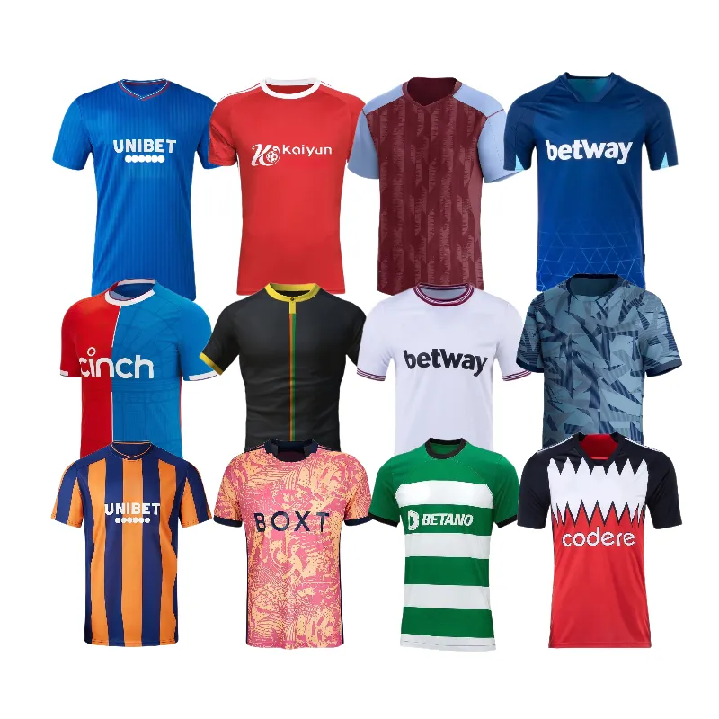 Camiseta de fútbol personalizada para equipo de 2023, camiseta de fútbol para jugador de 1:1, conjunto de uniforme de club de fútbol para casa/visitante en stock