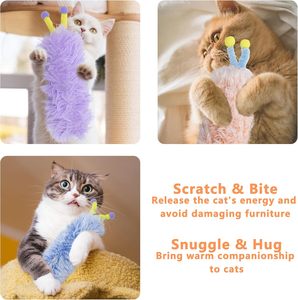 Juguetes de hierba gatera directos de fábrica, juegos de gatos de autoentretenimiento de felpa larga, gatos divertidos duraderos con función chirriante multicolor - Product Image 6