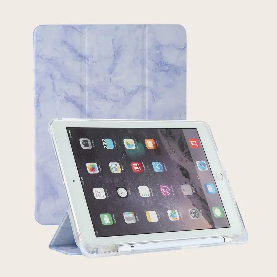 Cho iPad 6th thế hệ trường hợp 9.7 máy tính bảng với chủ bút rõ ràng mềm TPU Cover quay lại thăng hoa cho iPad trường hợp