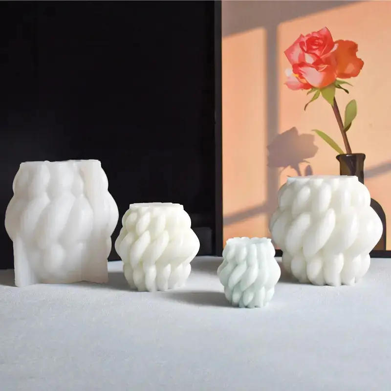 J056 DIY hecho a mano arte geométrico forma vela perfumada molde de silicona