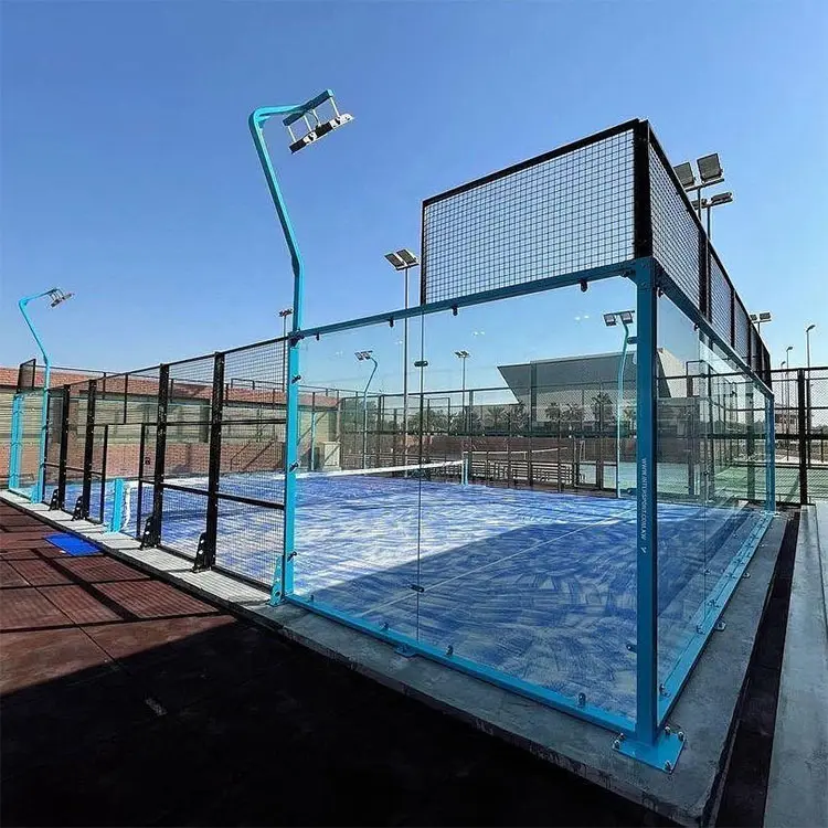 Lapangan bermain padel lapangan tenis luar ruangan dalam ruangan pagar penahan angin sintetis lapangan tenis padel