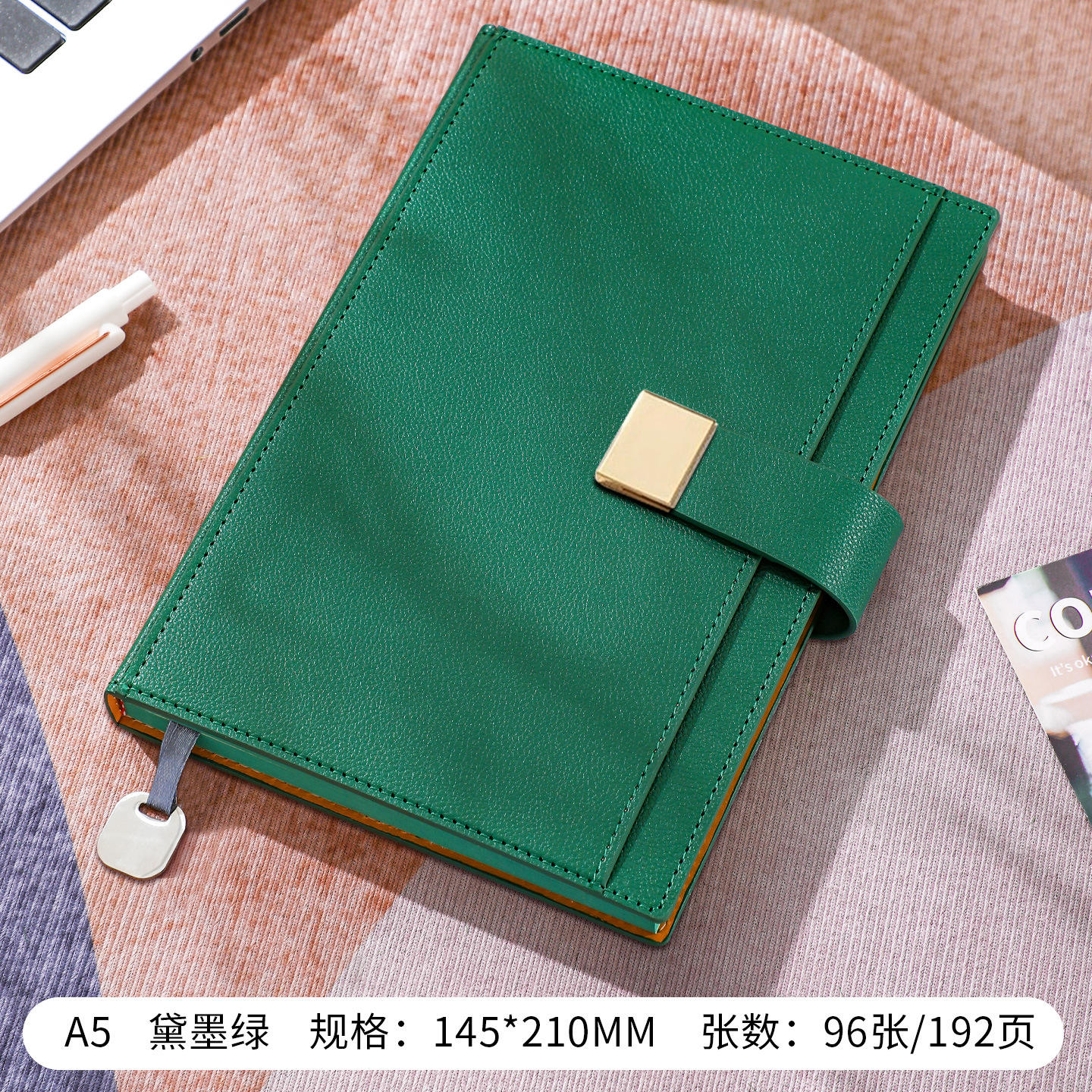 Thickened paper-dark green-a5 192 pages