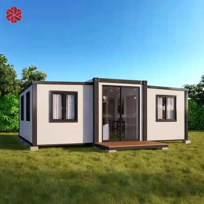 Mobile Home Kontainer Rumah Portabel 2 Kamar Tidur, Wadah Rumah 20 Kaki 40Ft Dapat Diperluas