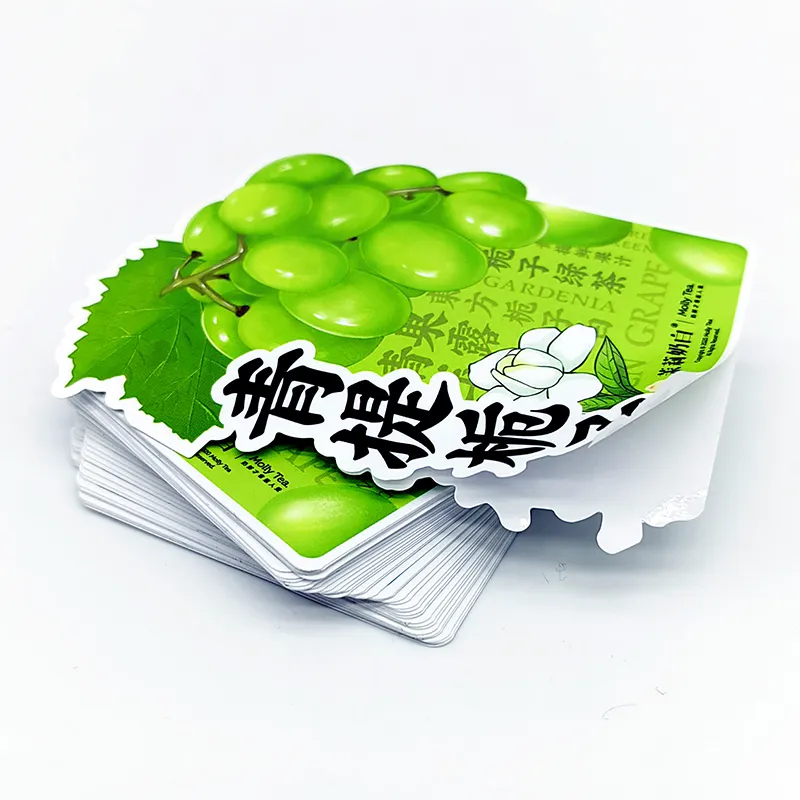 Pegatinas de vinilo impermeables personalizadas, pegatinas de etiqueta adhesivas de PVC con Logo troquelado