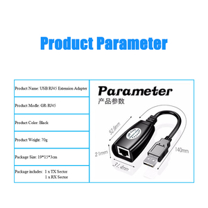 For Pc Laptop Desktop <strong>Connect</strong> <strong>Printer</strong> Via Over Cat5 Cat6 Cable 150ft <strong>USB</strong> RJ45 Lan Ethernet UTP Extender Extension Adapter - Product Image 3