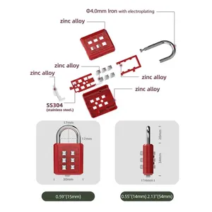 Portable Zinc Alloy 6-Digit Anti-Theft <strong>Security</strong> Padlock New Keyed Button <strong>Password</strong> Lock for Suitcase Travel Luggage Metal <strong>Code</strong> - Product Image 4