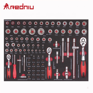 91pcs.<strong>1</strong>/4&quot;,3/<strong>8</strong>&quot;,<strong>1</strong>/2'' Tools Set Box Mechanic EVA Tool Tray EVA <strong>Inlay</strong> - Product Image 2
