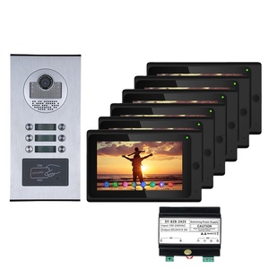 Sistema de intercomunicación con vídeo de 2 cables para casa, autobús de 7 pulgadas, 6 unidades, compatible con APP remota de visión nocturna, para apartamento