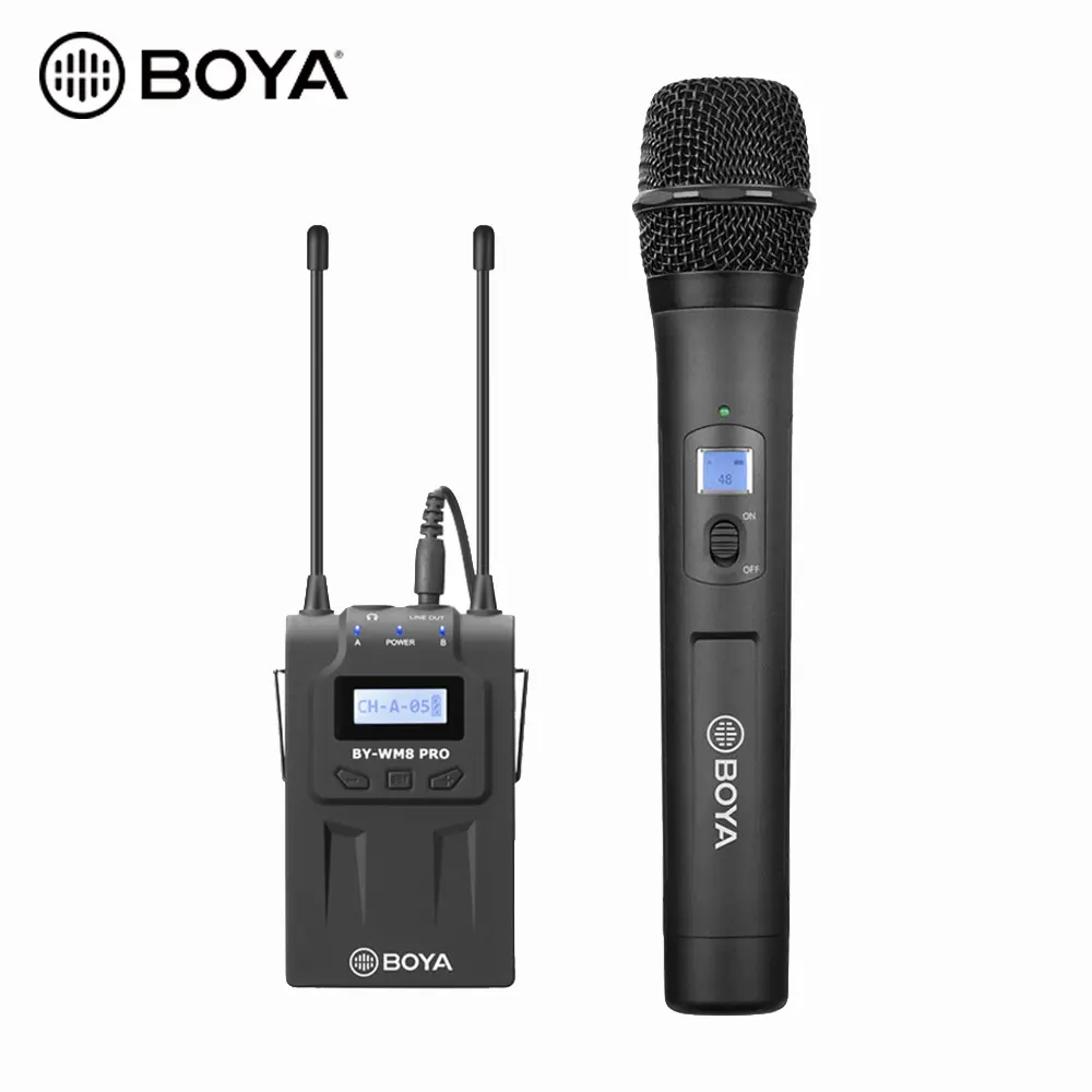 BOYA BY-WM8-PRO-K3 UHF Sans Fil Interview Mic avec Un Récepteur et Un Ordinateur De Poche Double Microphone