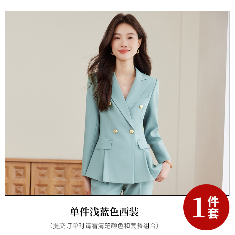 light blue suit