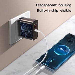 <strong>38W</strong> Transparent Shell <strong>Charger</strong> for Mobile Phone EU US Charging Head Tablet QC3.0 PD20W Fast Charge Adapter - Product Image 5