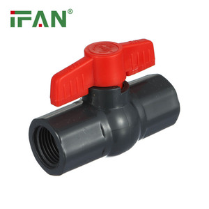 Ifan siyah renk 2 inç plastik PVC küresel vana V1/2-V2 PVC kadın küresel vana PVC küresel vana - Product Image 3