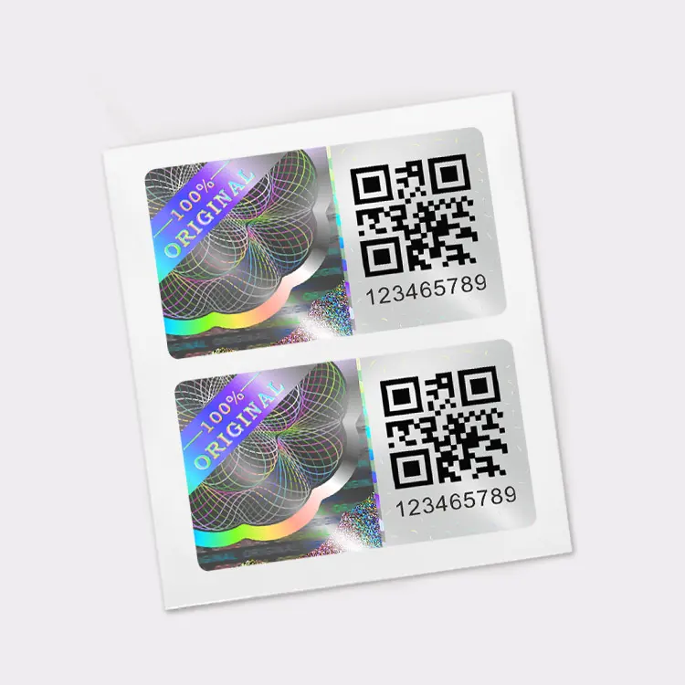 Waterdichte Qr Code Custom 3d Transparant Veiligheidslabel Hologram Sticker Zelfklevende Logo Stickers Voor Verpakking Label
