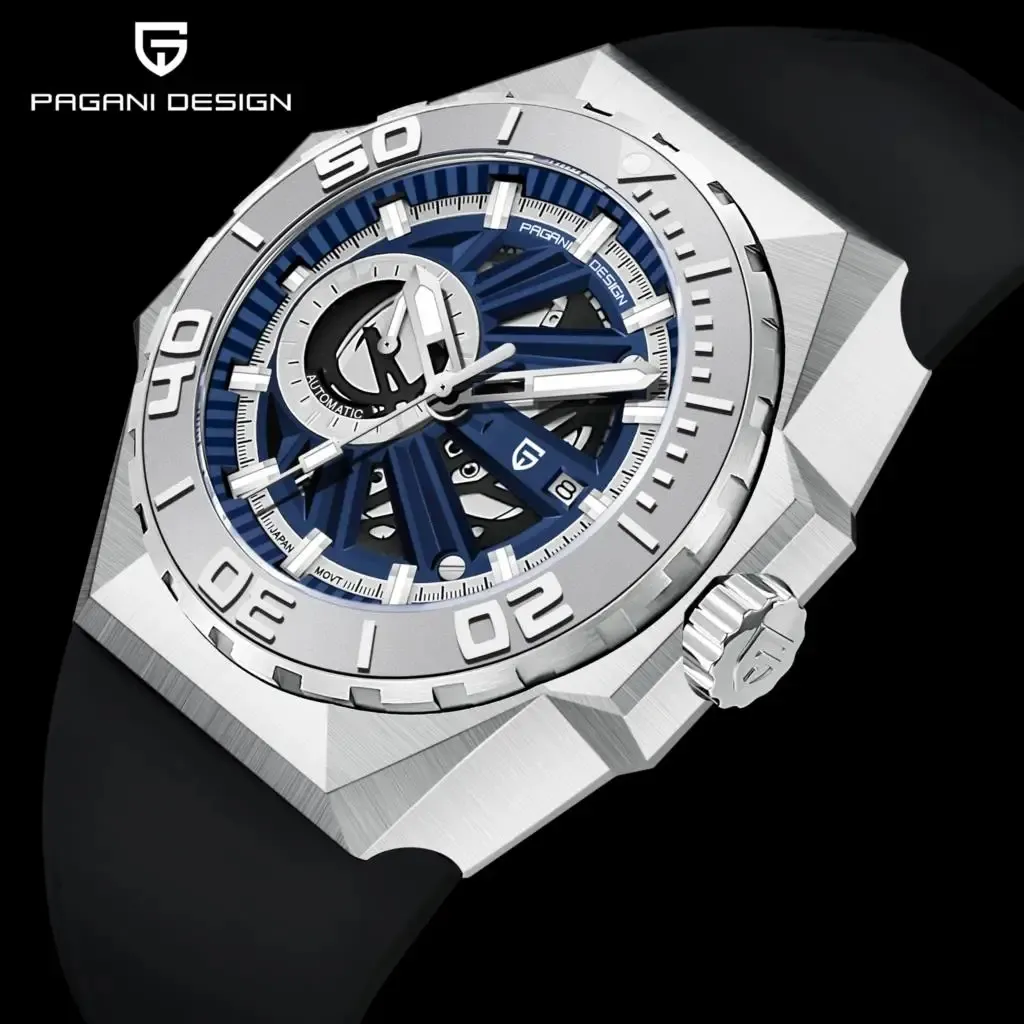 Pagani Ontwerp YS-007 Grote 47.5Mm Holle Mannen Mechanisch Horloge Rvs Saffier Waterdichte Polshorloges Reloj Hombre