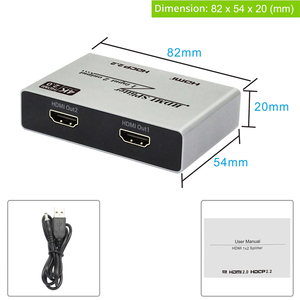Interruptor HDMI 2x1 De fábrica OEM, interruptor HDMI de 2 puertos, interruptor HDMI 4k30hz, 1 entrada y 2 salidas para monitores duales - Product Image 2