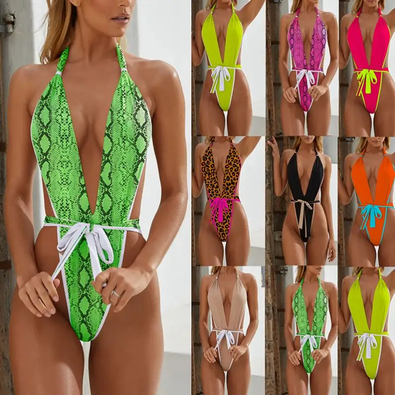 Bikini brasileño de alta calidad para chica, bañador sexy con tiras, 1 unidad