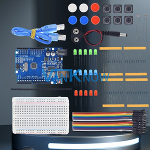 KIT di vendita diretta della fabbrica Kit di avviamento R3 Mini 13 in 1 Kit di ingresso Mini Breadboard luce LED