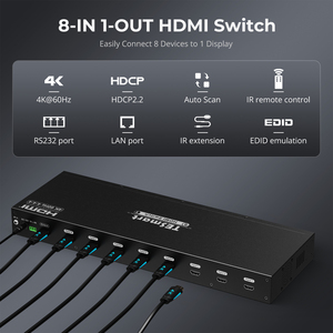 TESmart 8X1 HDMI开关8进1出4K 60Hz HDCP，带RS232局域网控制红外远程自动视频切换器 - Product Image 2